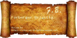 Forberger Brigitta névjegykártya